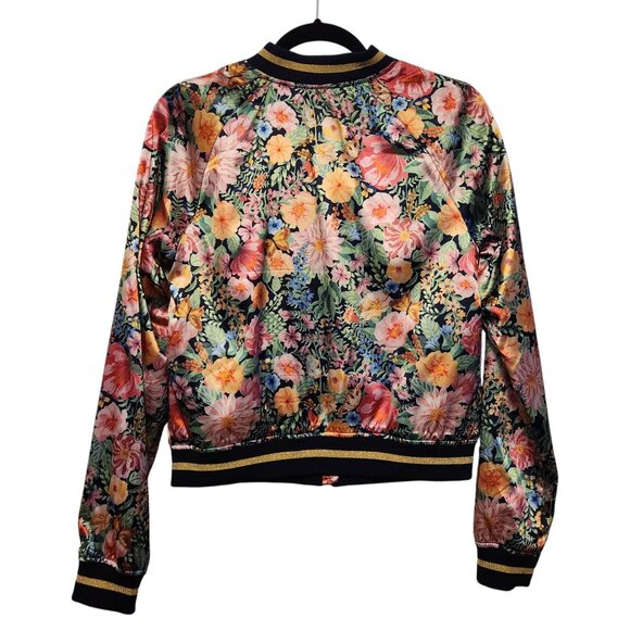 Angela McKay x H&M Floral Satin Girls Bomber Jacket Size US 18 - Picture 2 of 8